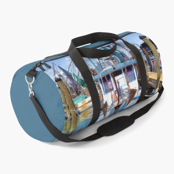 Item preview, Barco de pesca en el puerto deportivo designed and sold by Savannah Gibbs.