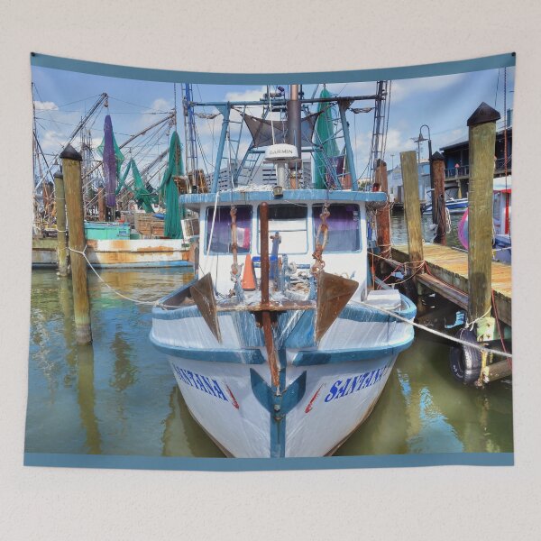 Item preview, Fishing Boat in Marina designed and sold by Savannah Gibbs.