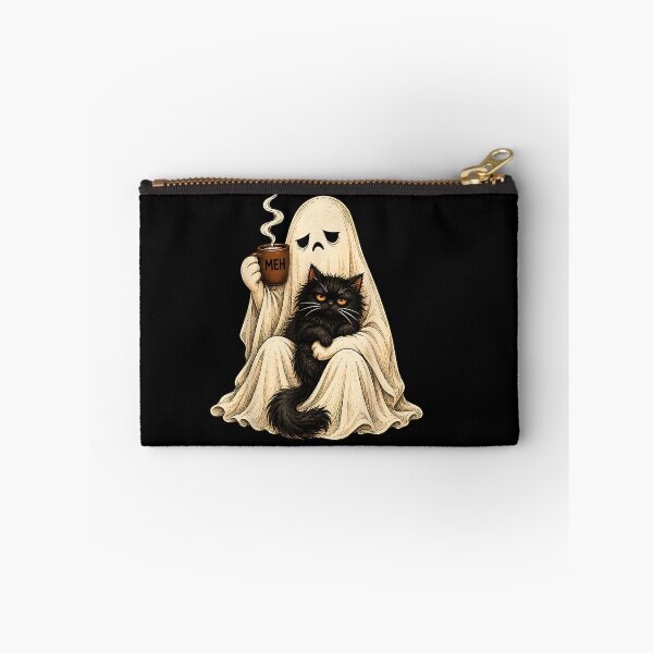 Item preview, Grumpy Ghost Black Cat Coffee Vintage Halloween Men Women designed and sold by Szartstudios.