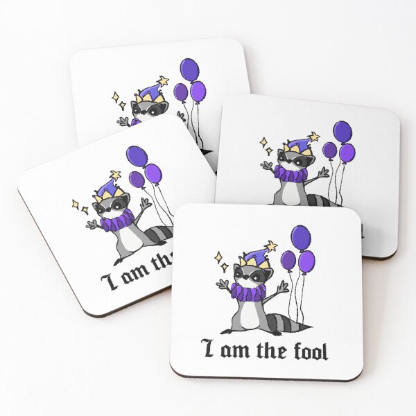 Item preview, I Am the Fool – Whimsical Raccoon Jester designed and sold by shaewildstudio.