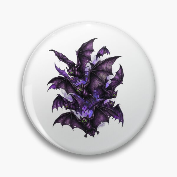 Item preview, Gothic Purple Bats with Glowing Green Eyes Halloween Design designed and sold by PureCanvas Co.