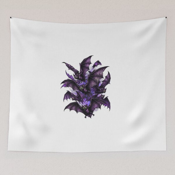 Item preview, Gothic Purple Bats with Glowing Green Eyes Halloween Design designed and sold by PureCanvas Co.