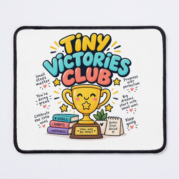 Item preview, Tiny Victories Club – Funny Motivational Trophy Design designed and sold by Designseller1.