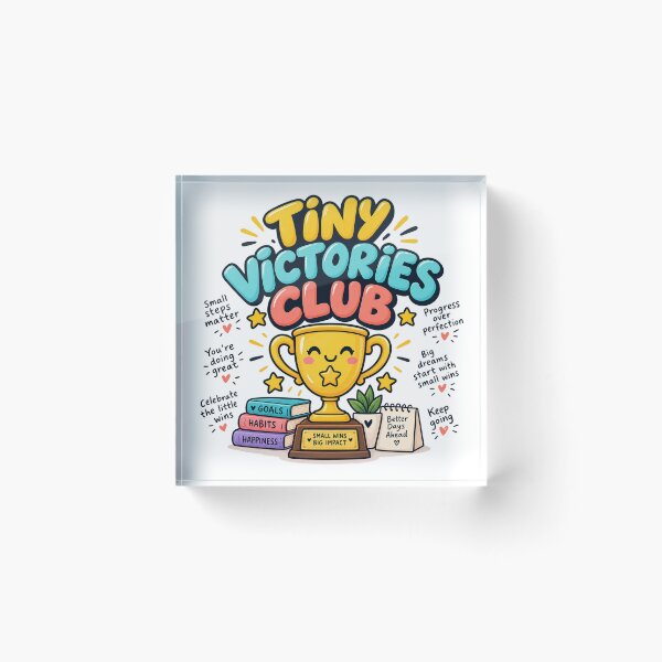 Item preview, Tiny Victories Club – Funny Motivational Trophy Design designed and sold by Designseller1.
