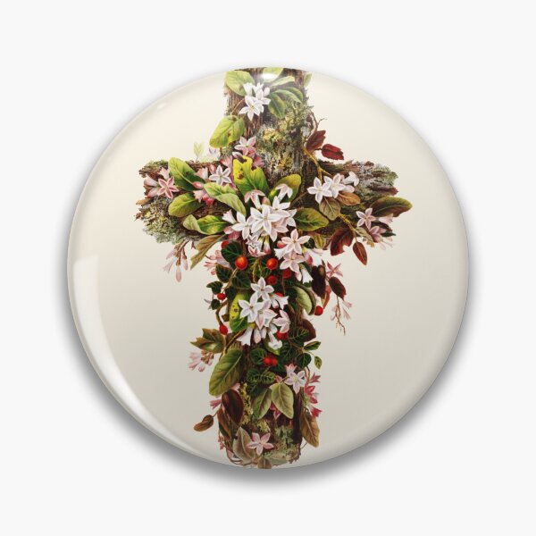 Item preview, Moss and Blossom Cross by O.E. Whitney, 1875 designed and sold by Exhumed Archives.