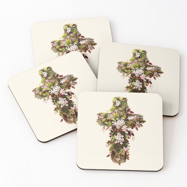 Item preview, Moss and Blossom Cross by O.E. Whitney, 1875 designed and sold by Exhumed Archives.