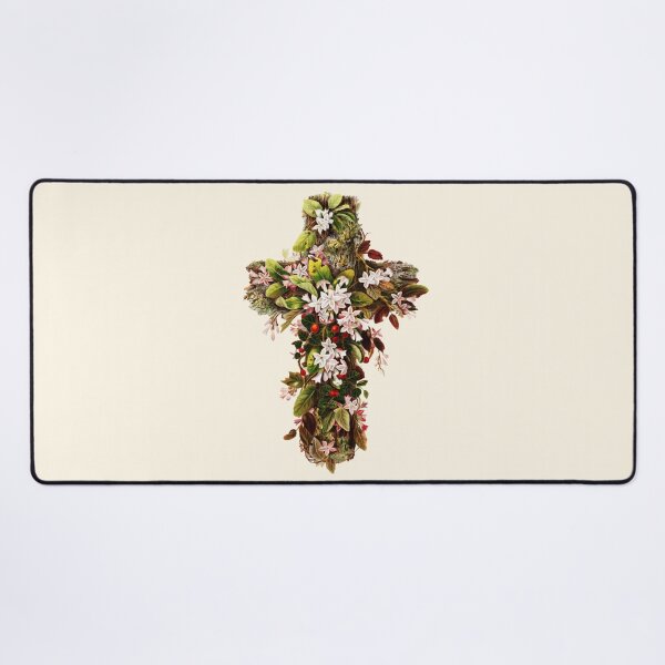 Item preview, Moss and Blossom Cross by O.E. Whitney, 1875 designed and sold by Exhumed Archives.