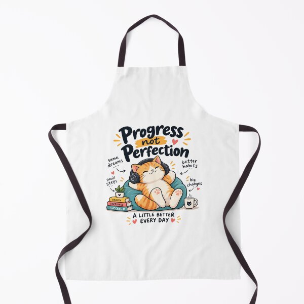 Item preview, Progress Not Perfection — Cute Motivational Cat designed and sold by Designseller1.