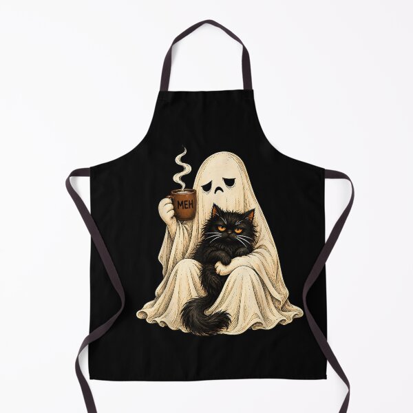 Item preview, Grumpy Ghost Black Cat Coffee Vintage Halloween Men Women designed and sold by PladypooZztrt.