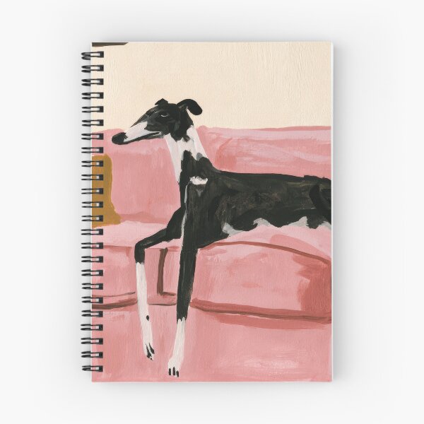 Item preview, Greyhound Resting on a Pink Sofa Painting designed and sold by Sunday Margaritas Art.