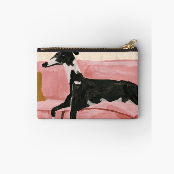 Item preview, Greyhound Resting on a Pink Sofa Painting designed and sold by Sunday Margaritas Art.