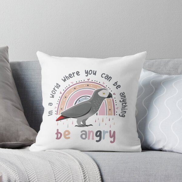 Item preview, African Grey Parrot Be Angry Light Background designed and sold by Clara Hollins.