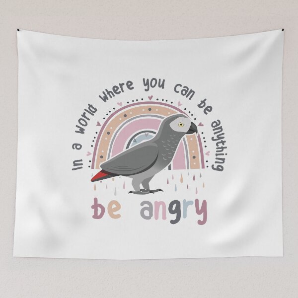 Item preview, African Grey Parrot Be Angry Light Background designed and sold by Clara Hollins.