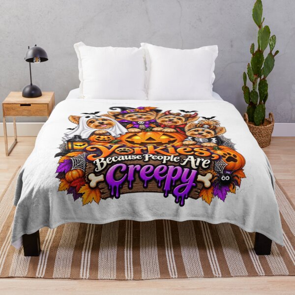 Item preview, Yorkies Because People Are Creepy Funny Yorkshire Terrier Halloween Dog Humor designed and sold by beoldfashioned.