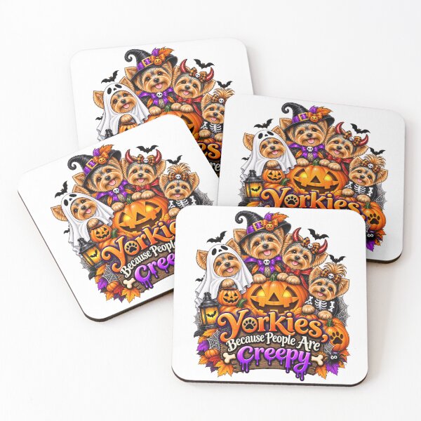 Item preview, Yorkies Because People Are Creepy Funny Yorkshire Terrier Halloween Dog Humor designed and sold by beoldfashioned.