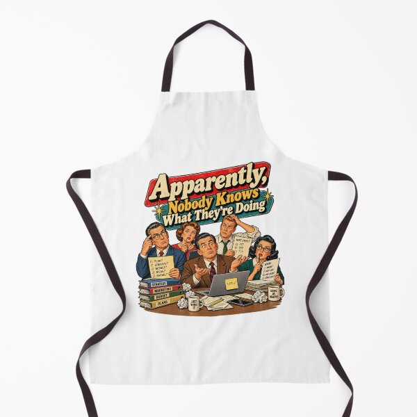 Item preview, Apparently, Nobody Knows What They’re Doing – Retro Office Humor designed and sold by DopeyRobot.