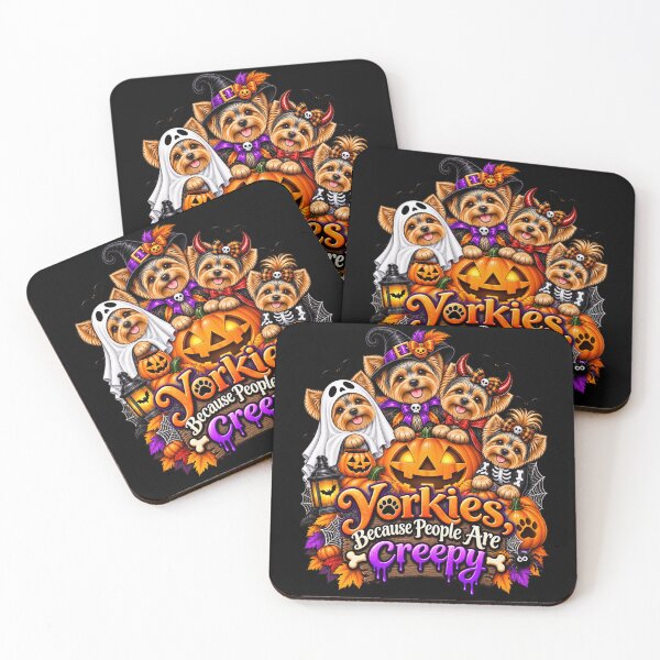 Item preview, Yorkies Because People Are Creepy Funny Yorkshire Terrier Halloween Dog Humor designed and sold by beoldfashioned.