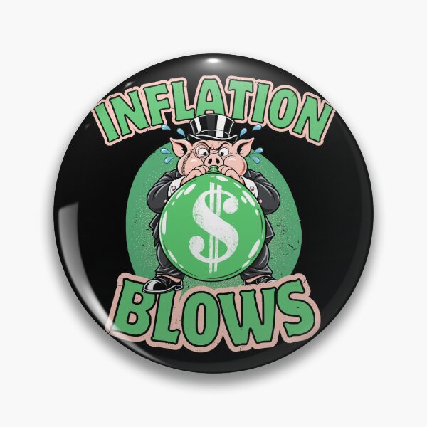 Item preview, Inflation Blows Funny Pig Retro Cartoon designed and sold by KennyTheBartender.