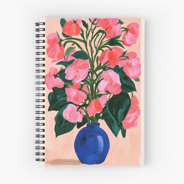 Item preview, Pink Flowers in a Blue Vase Still Life designed and sold by Sunday Margaritas Art.