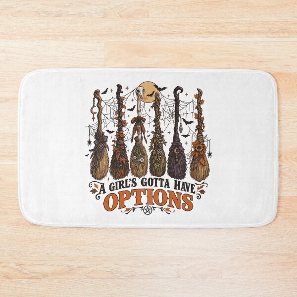 Item preview, A Girls Gotta Have Options Broom Sticks Funny Witch Halloween T-Shirt designed and sold by Whirx.