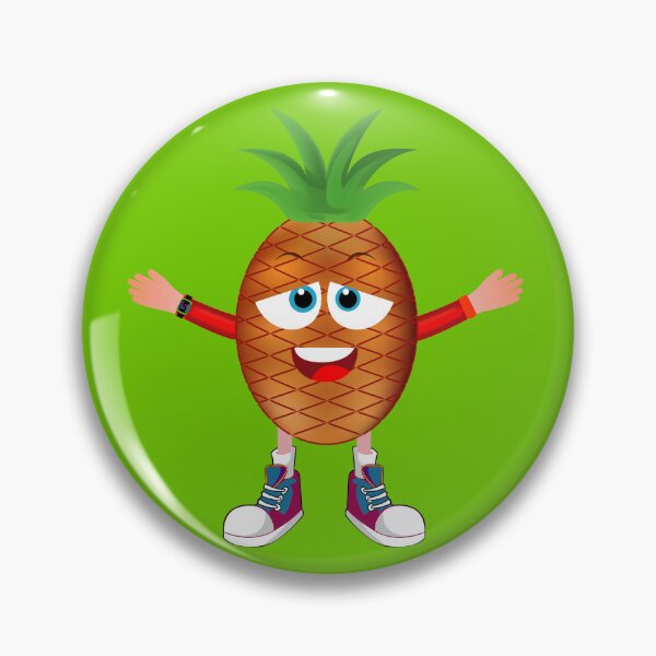 Item preview, Satisfied Pineapple Animated Character Boy Version designed and sold by ExpressiveToon.