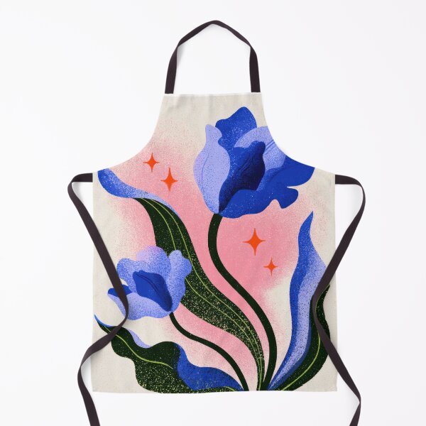 Item preview, Blue Flowers Pink Botanical Folk Art designed and sold by Sunday Margaritas Art.