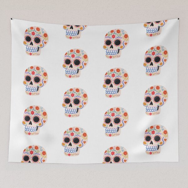 Item preview, Colorful Mexican Sugar Skull Dia de Muertos designed and sold by mafervicenttin.