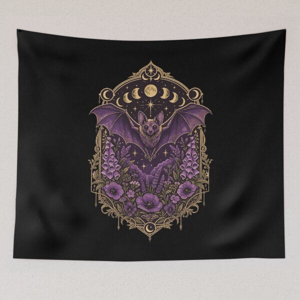 Item preview, Gothic Cottagecore Floral Bat Moon Phase Celestial Halloween designed and sold by Whirx.