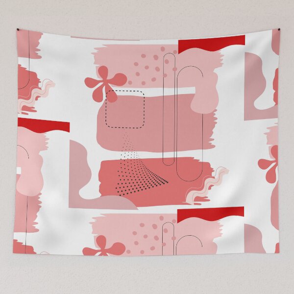 Item preview, Muted Red Abstract Collage – Modern Geometric Graphic Art designed and sold by Khadique.