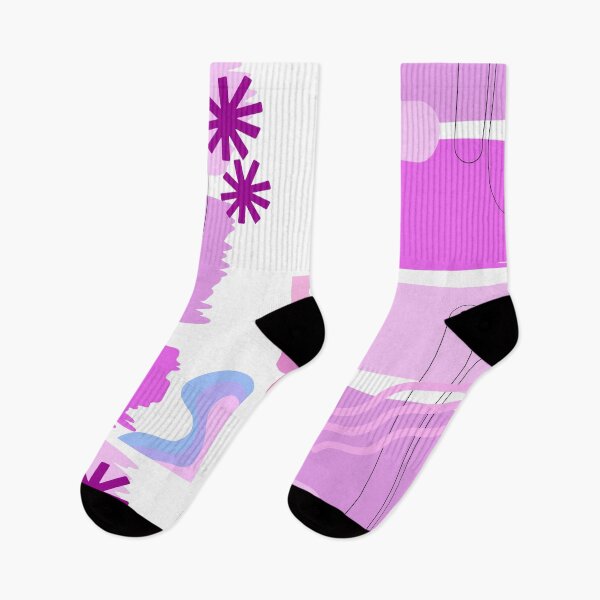 Artikelvorschau, Abstrakte Formen in Lila-Rosa – Moderne farbenfrohe geometrische Kunst entworfen und verkauft von Khadique.