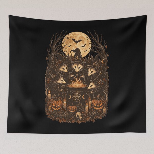 Item preview, Vintage Witch Opossum Moon Ritual Animal Gothic Halloween designed and sold by Whirx.