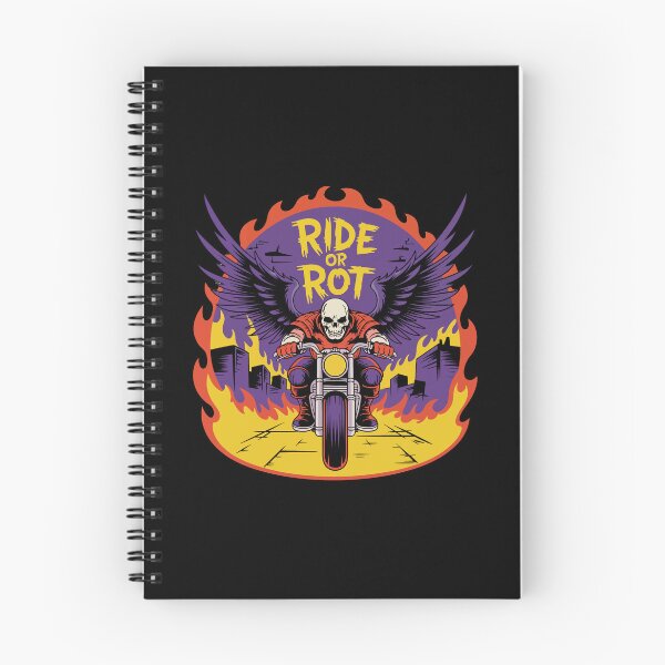 Item preview, Ride Or Rot Vintage Skeleton Biker Flames designed and sold by BeatStriker.