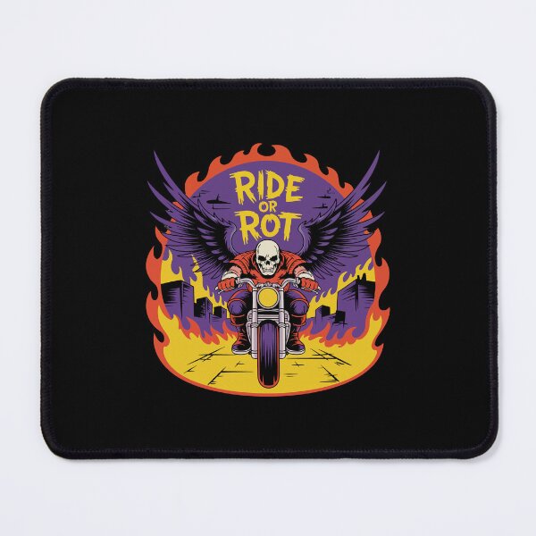 Item preview, Ride Or Rot Vintage Skeleton Biker Flames designed and sold by BeatStriker.