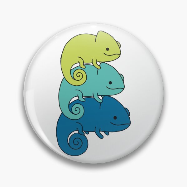 Item preview, Stacked Chameleons – Green, Teal & Blue Reptile Trio designed and sold by AliveStyle.
