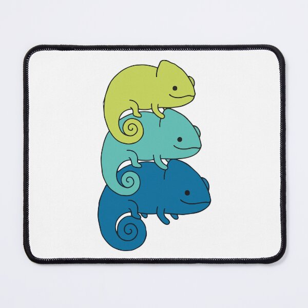 Item preview, Stacked Chameleons – Green, Teal & Blue Reptile Trio designed and sold by AliveStyle.