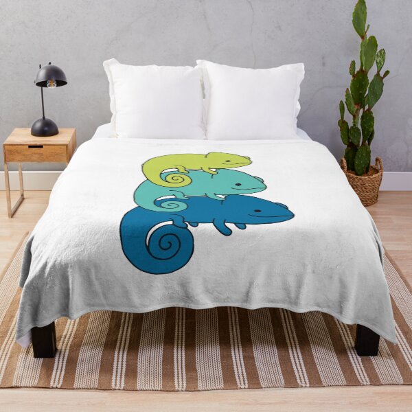 Item preview, Stacked Chameleons – Green, Teal & Blue Reptile Trio designed and sold by AliveStyle.