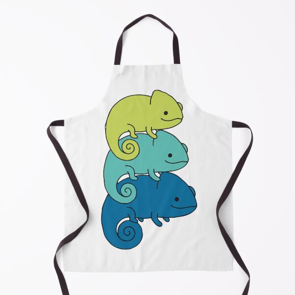 Item preview, Stacked Chameleons – Green, Teal & Blue Reptile Trio designed and sold by AliveStyle.
