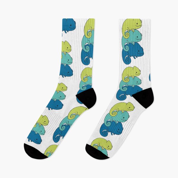 Item preview, Stacked Chameleons – Green, Teal & Blue Reptile Trio designed and sold by AliveStyle.