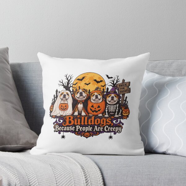 Item preview, Bulldogs Because People Are Creepy Funny Halloween Dog designed and sold by Whirx.