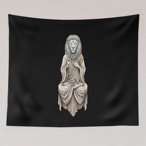 Item preview, White Lion in Meditation – Guardian of the Cosmos T-Shirt designed and sold by Animal Cosmic Society.