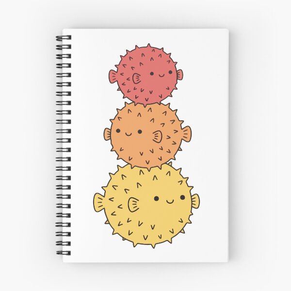 Item preview, Stacked Pufferfish – Smiling Coral, Orange & Yellow Trio designed and sold by AliveStyle.