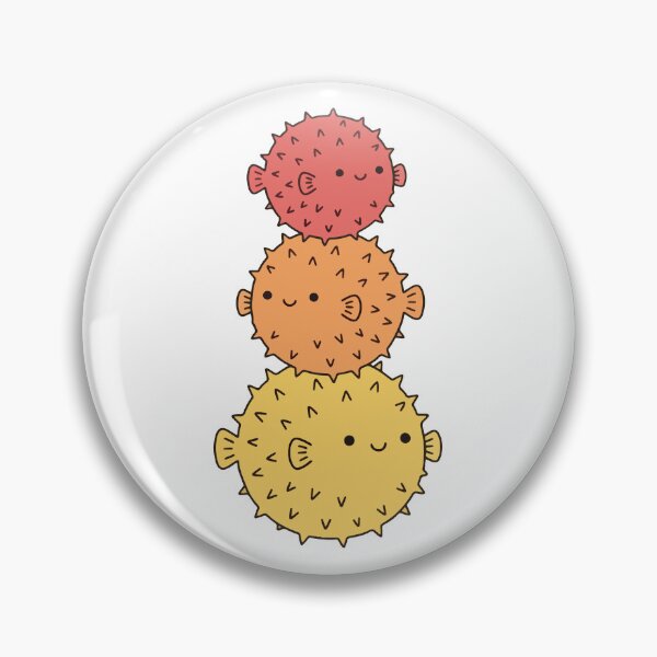 Item preview, Stacked Pufferfish – Smiling Coral, Orange & Yellow Trio designed and sold by AliveStyle.