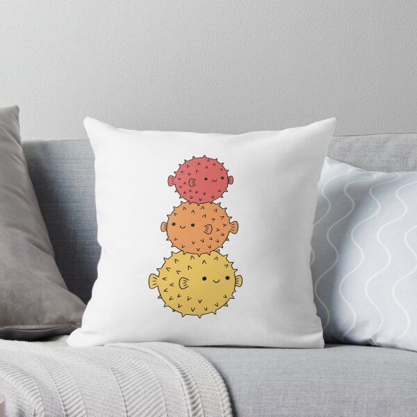 Item preview, Stacked Pufferfish – Smiling Coral, Orange & Yellow Trio designed and sold by AliveStyle.