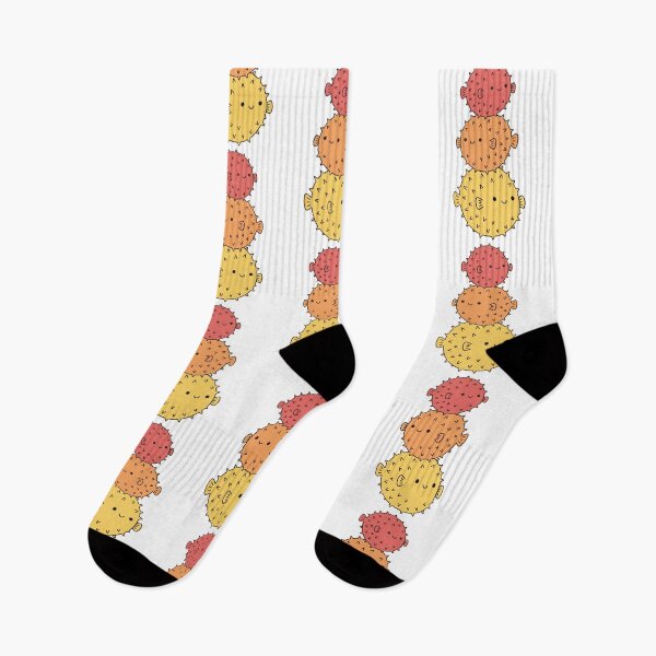 Item preview, Stacked Pufferfish – Smiling Coral, Orange & Yellow Trio designed and sold by AliveStyle.