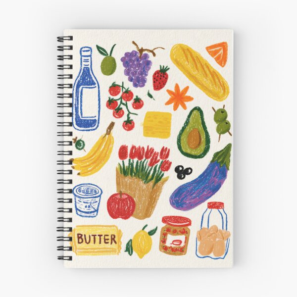 Item preview, Colorful Groceries Food Doodle Illustration designed and sold by Sunday Margaritas Art.