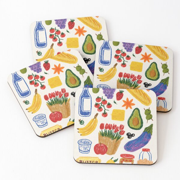 Item preview, Colorful Groceries Food Doodle Illustration designed and sold by Sunday Margaritas Art.
