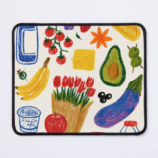 Item preview, Colorful Groceries Food Doodle Illustration designed and sold by Sunday Margaritas Art.