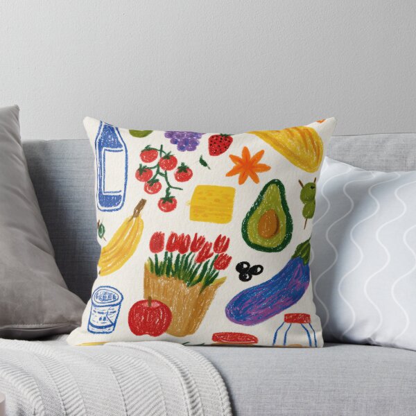 Item preview, Colorful Groceries Food Doodle Illustration designed and sold by Sunday Margaritas Art.