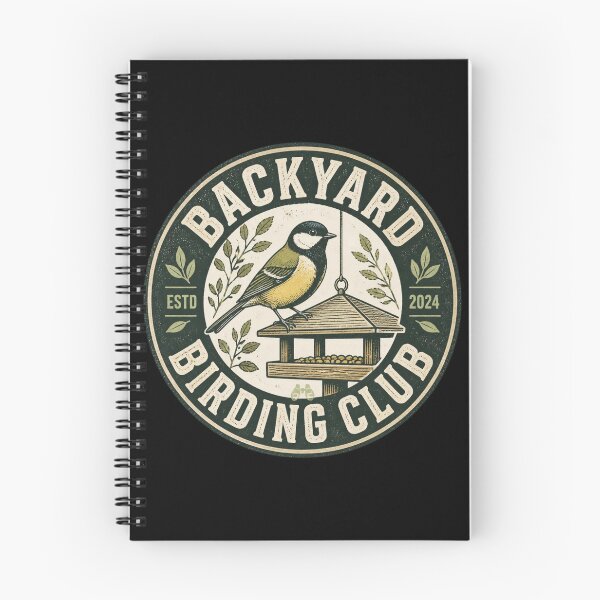 Item preview, Backyard Birding Club Vintage Badge Logo – Bird Feeder Retro Design designed and sold by limos.