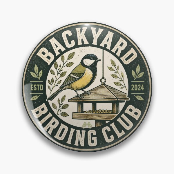 Item preview, Backyard Birding Club Vintage Badge Logo – Bird Feeder Retro Design designed and sold by limos.